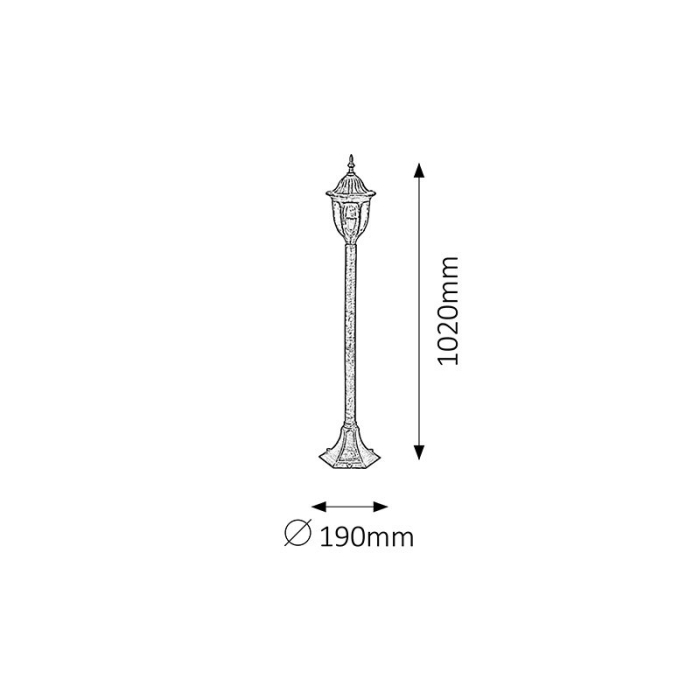 STALP MILANO 8375 EXTERIOR AURIU ANTIC E27 1X60W D190X1020MM [2]