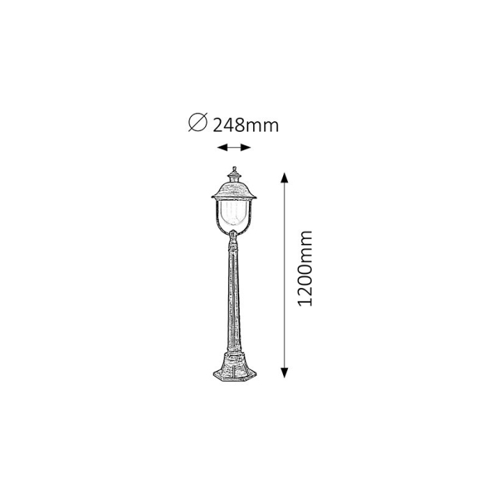 LAMPADAR  NEW YORK  AURIU ANTIC TRANSPARENT E27 1X100W 120X24.8X24.8CM [2]