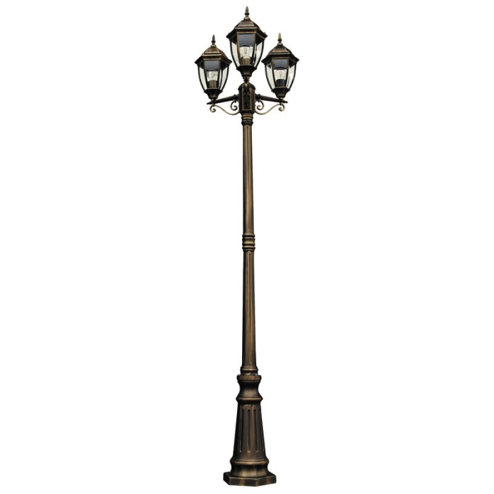 LAMPADAR RABALUX TORONTO 8460 EXTERIOR AURIU ANTIC E27 3X60W D424X2250MM [2]