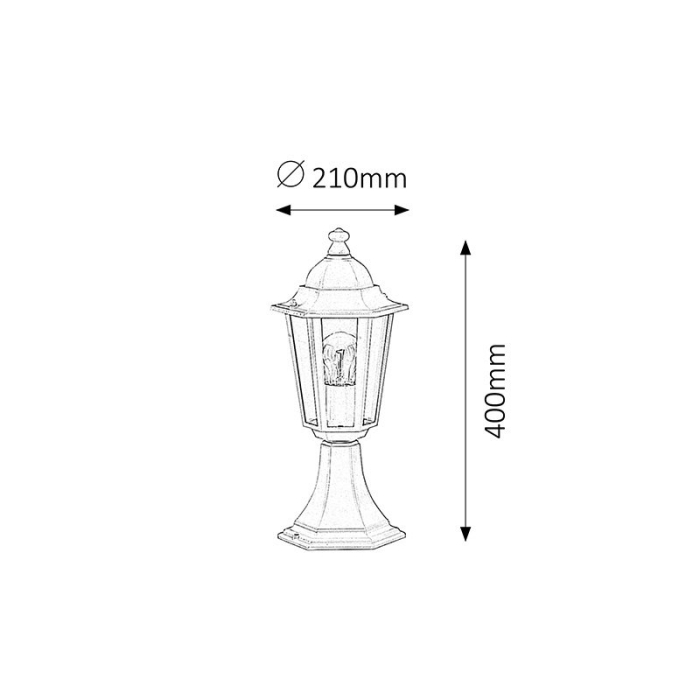 LAMPADAR  VELENCE 8205 EXTERIOR ALB E27 1X60W D210X400MM [2]