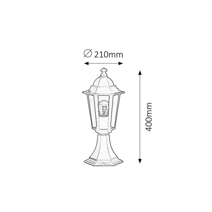 LAMPADAR RABALUX VELENCE 8206 EXTERIOR NEGRU E27 1X60W D210X400MM [2]