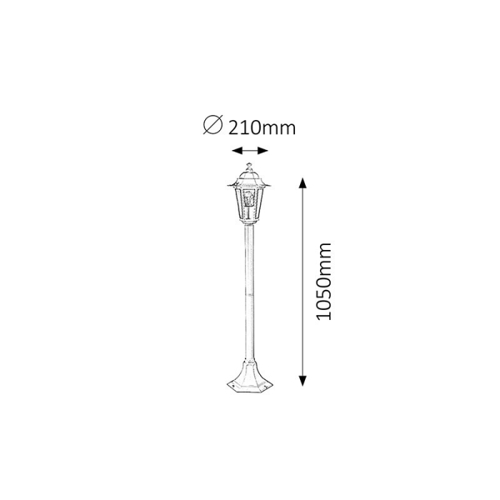 LAMPADAR VELENCE 8209 EXTERIOR ALB E27 1X60W D210X1050MM [2]