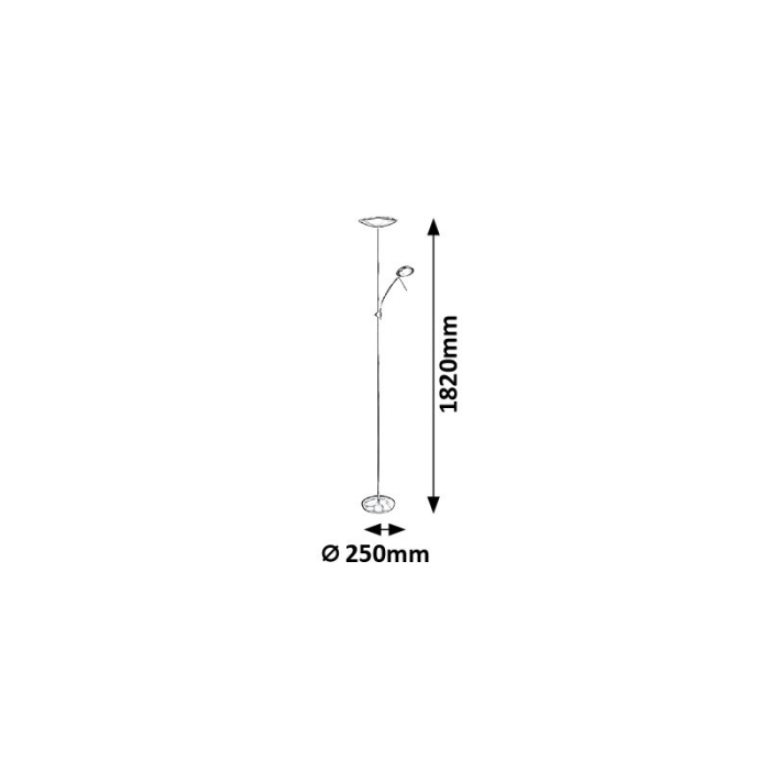LAMPADAR RABALUX VLASTA 7006 CROM MAT LED 18W LED 5W 225X1800MM [2]