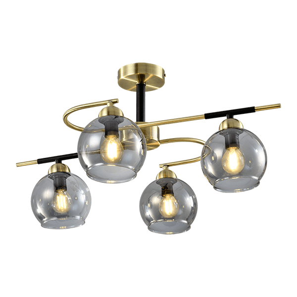 LUSTRA BILL 4XE14 MAT NEGRU/BRONZ [1]