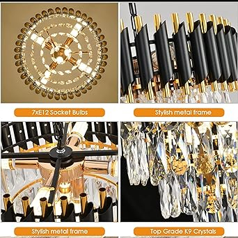 LUSTRA CRISTAL  500 BK 50CM 9XE14 [2]