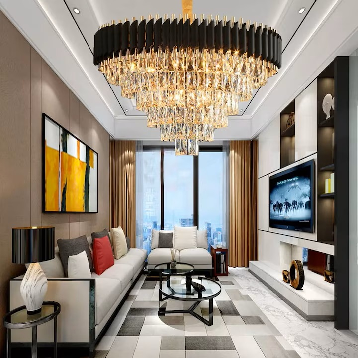 CANDELABRU DE CRISTAL - GOLD-NEGRU 12X E14 [2]