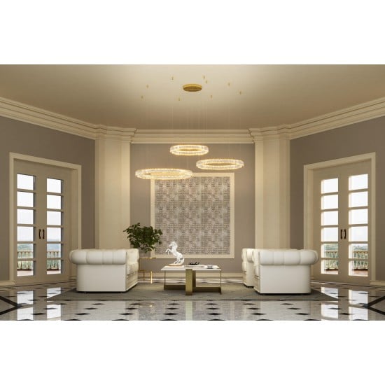 LUSTRA CRISTAL AKALA LED IAK PR M+L+XL 149W, 3000K, D.600cm+800cm+1000cm [2]
