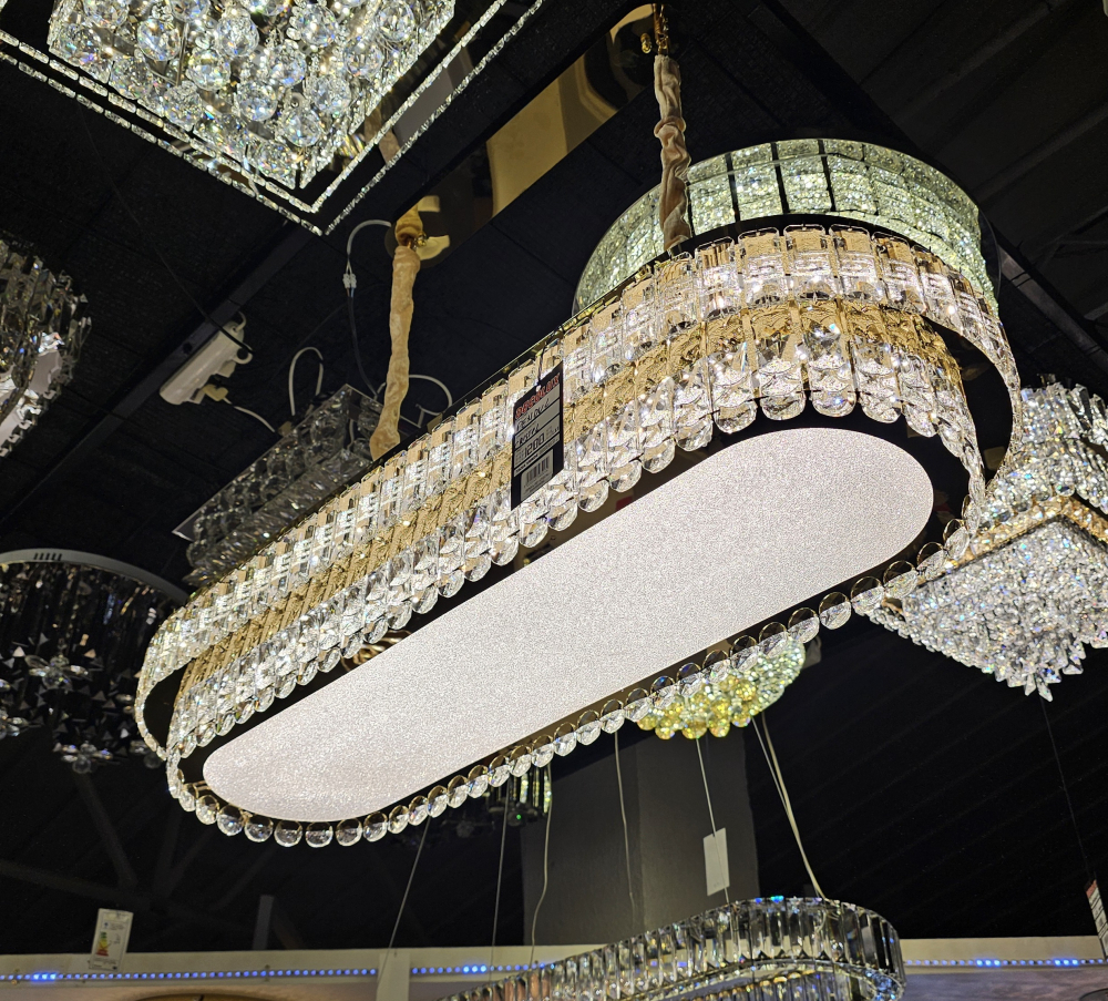 LUSTRA DE CRISTAL - AURIE - 3 NUANTE DE LUMINA | Diametru: 950x360 - cu telecomanda! [4]