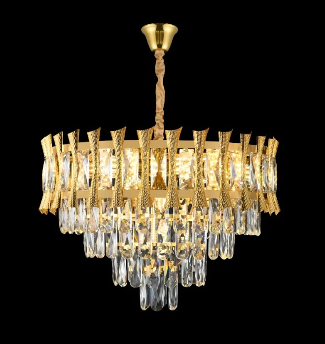 Lustra Cristal Aurie 40cm diametrul 4XE14 [1]