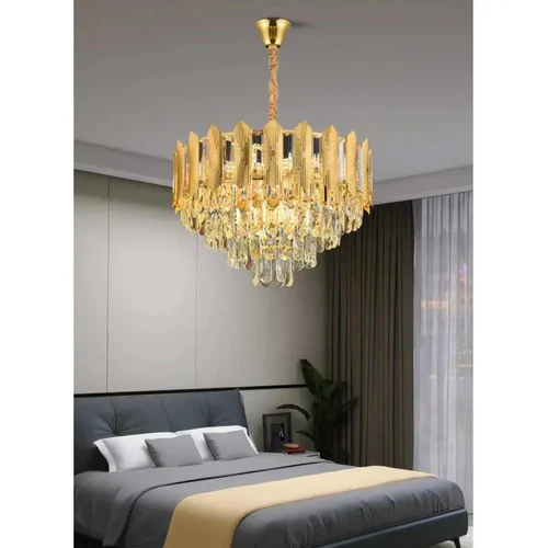 Lustra Cristal Aurie 50cm diametrul 7XE14 [1]