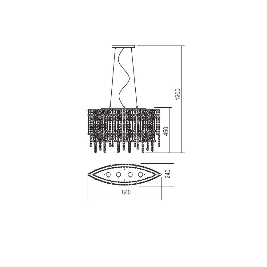 LUSTRA CRISTAL OVALA  4X50W GU10 [3]