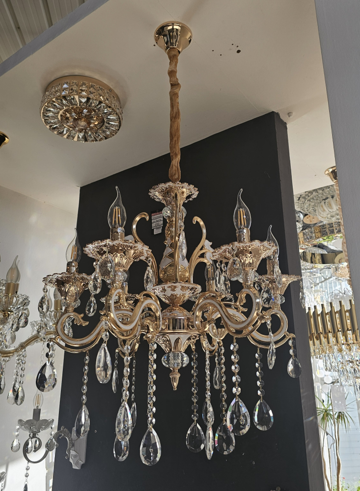 LUSTRA DE  CRISTAL - ALB+AURIU; 6XE14 [1]