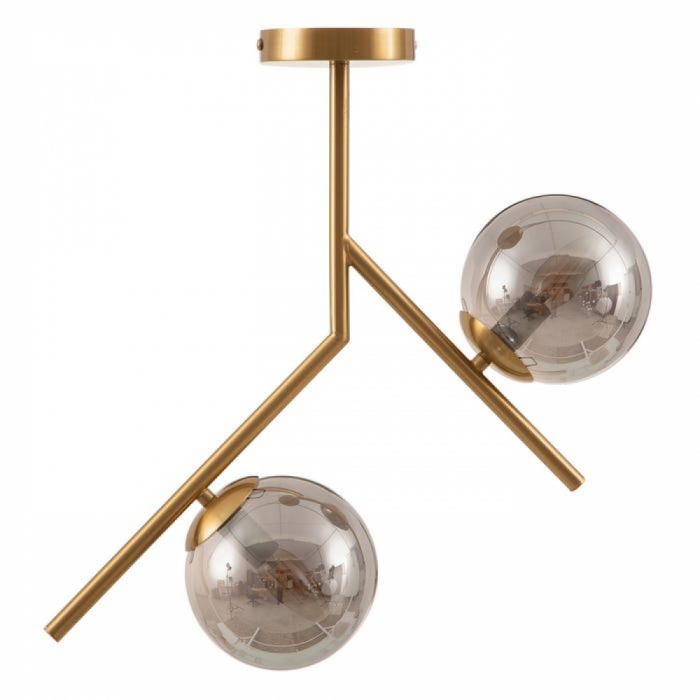 LUSTRA GLOBURI CUPRU-AURIU - E27; 2X60W [1]