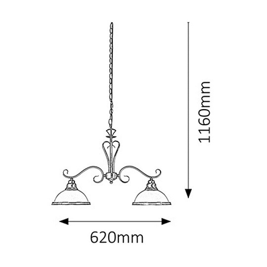 LUSTRA ELISETT  E27 2X60W BRONZ IP20 D500 [3]