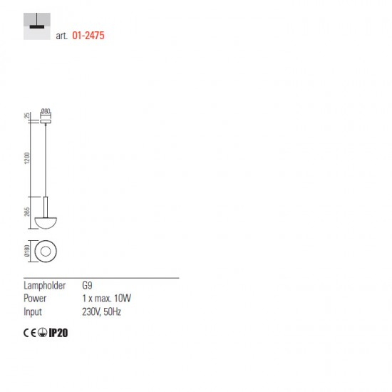 LUSTRA LUMIEN AURIU 1X10W G9 D265 [2]