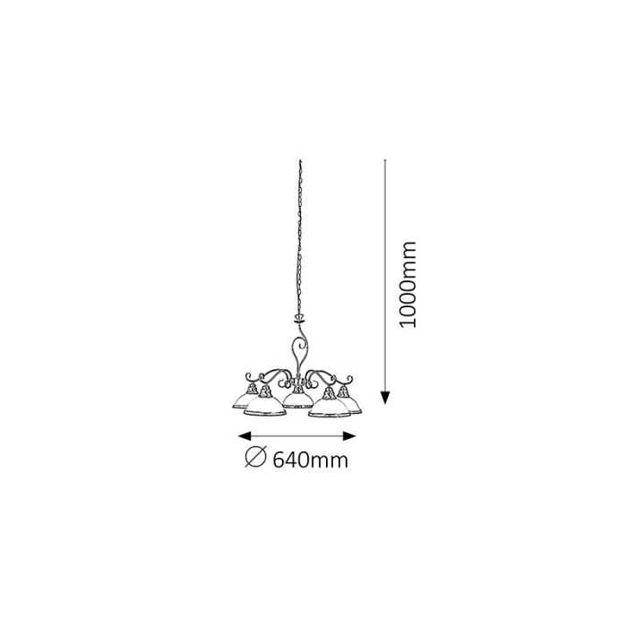 LUSTRA  ELISETT 2755 BRONZ BRONZ ALB E27 5X60W D700X520MM [3]