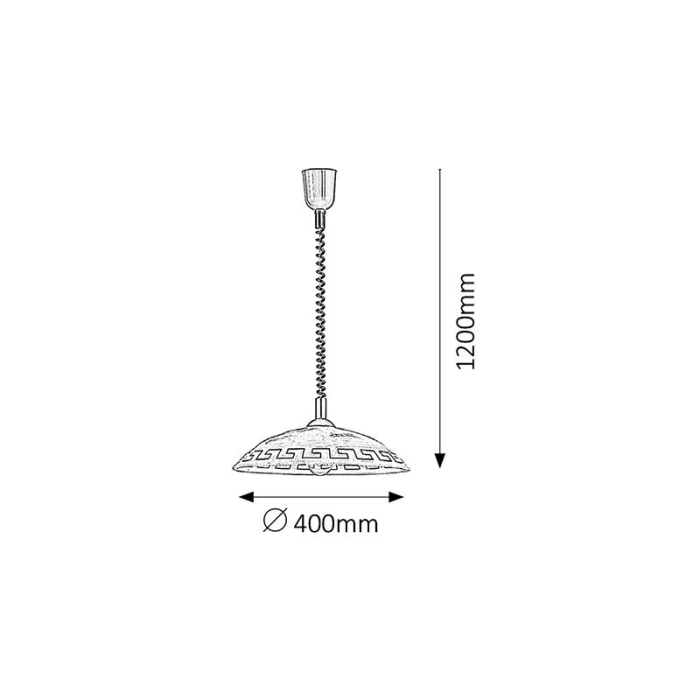 LUSTRA ETRUSCO 7640 ALABASTRU E27 1X60W D400MM [2]