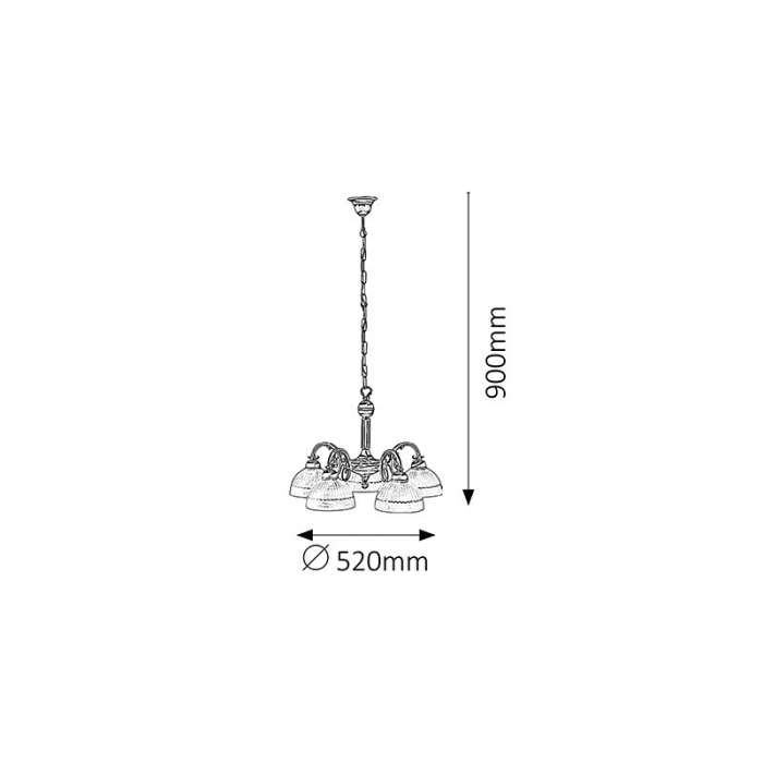 LUSTRA  FLOSSI 8815 BRONZ BRONZ E27 5X40W D520X400MM [3]