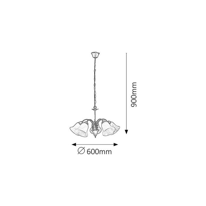 LUSTRA  FRANCESCA 7365 ALB E14 5X40W D550X330MM [2]