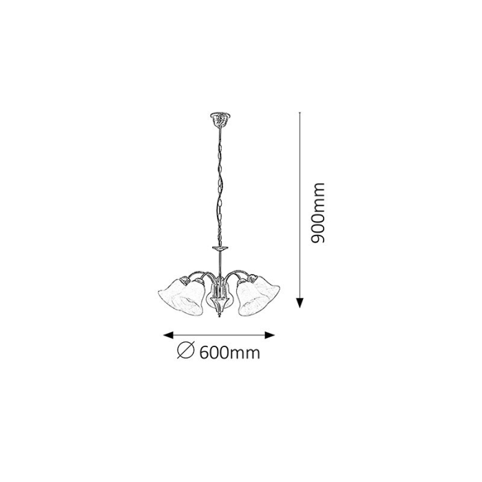 LUSTRA FRANCESCA 7375  BRONZ ALB E14 5X40W D550X330MM [2]