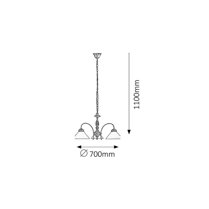 LUSTRA MARIAN 2703 ALB E27 3X60W D680X370MM [2]