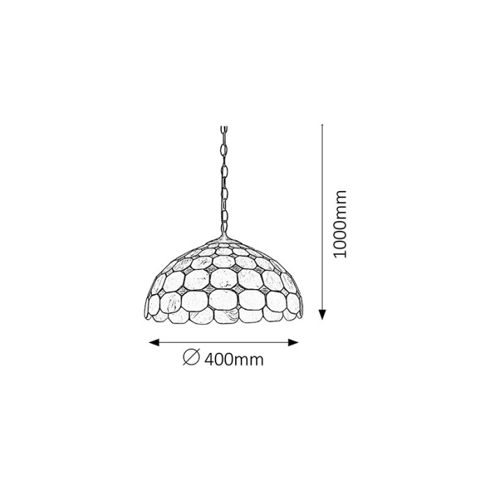 LUSTRA RABALUX MARVEL 8076 BRONZ MULTICOLOR E27 2X60W D400MM [3]