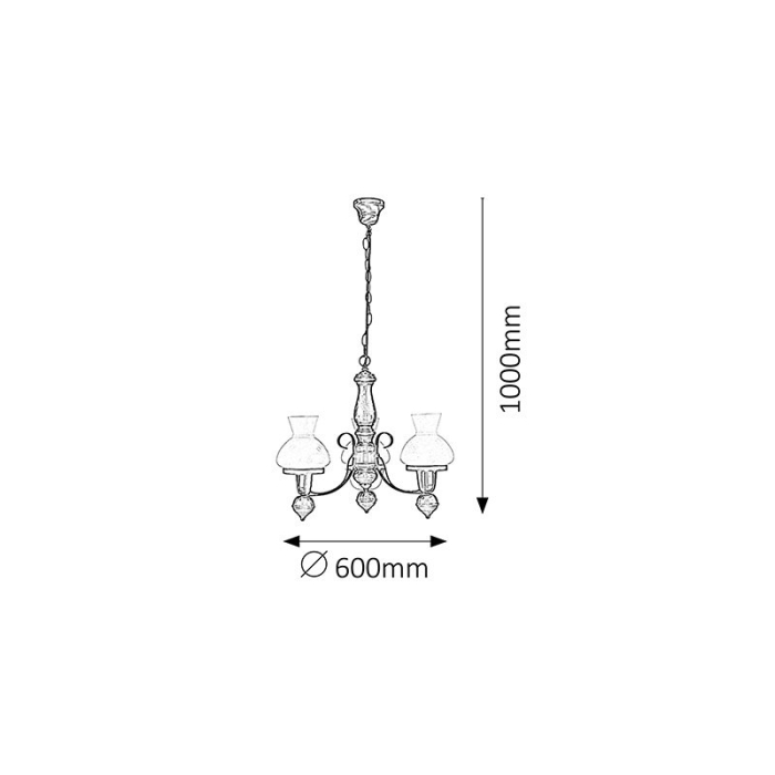 LUSTRA PETRONEL  MAT ALB E27 3X60W D500X450MM [2]