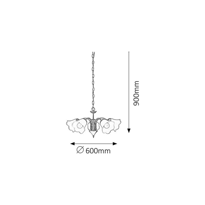 LUSTRA RABALUX RAFAELLA 7245 ALB E14 5X40W D500X280MM [2]