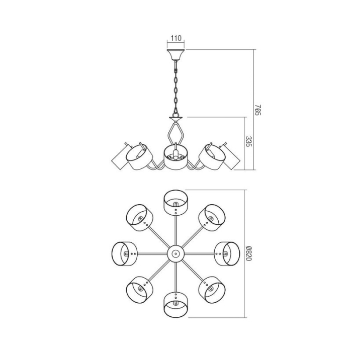 LUSTRA DUKE 01-1512 E14 8X40W [2]