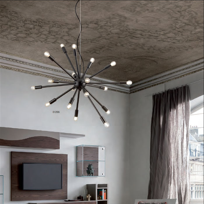 LUSTRA STELLAR 18X25W E14 NEGRU MAT  D95 [2]