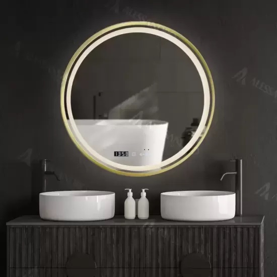OGLINDA led CU SENZOR - Dezaburire, Termometru si Ceas - DIAMETRUL 60cm [2]