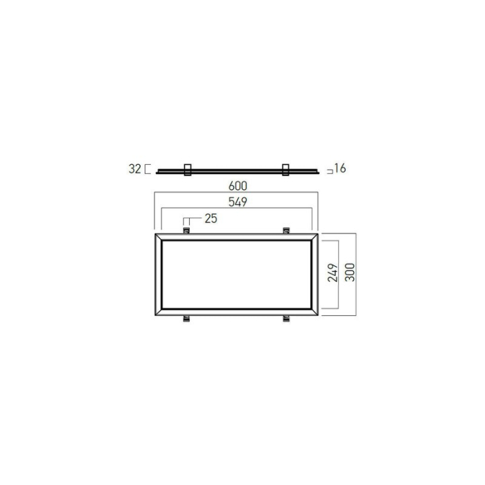 PANOU  LED ST. XWIDE RIM 30W 4000K  IP40 WDR3060NW MWH [2]