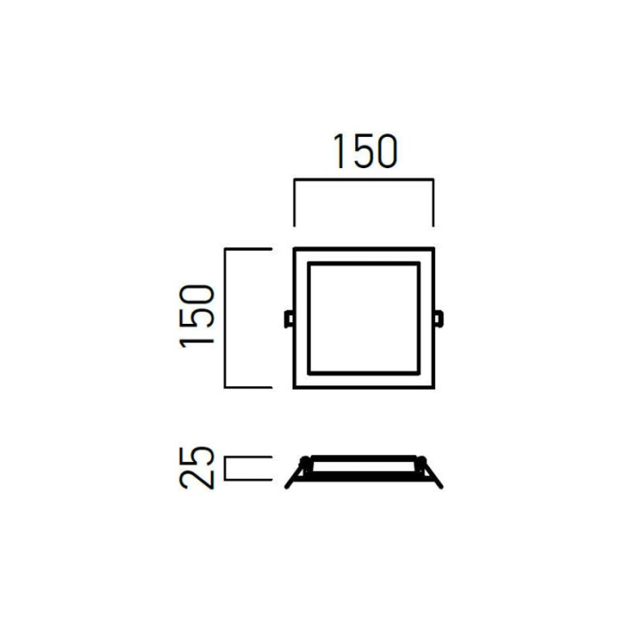 SPOT LED PATRAT 12W 4000K IP20 ALB MAT [2]