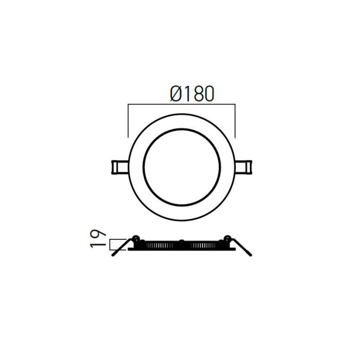 PANOU LED XFLAT INCASTRAT 11W 4000K 180MM ROTUND FTR180NW ALB MAT ARELUX [3]