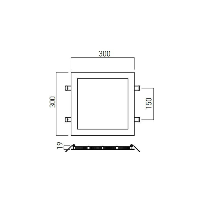 PANOU LED XFLAT INCASTRAT 30W 3000K 300MM PATRAT FTQ300WW ALB MAT ARELUX [3]