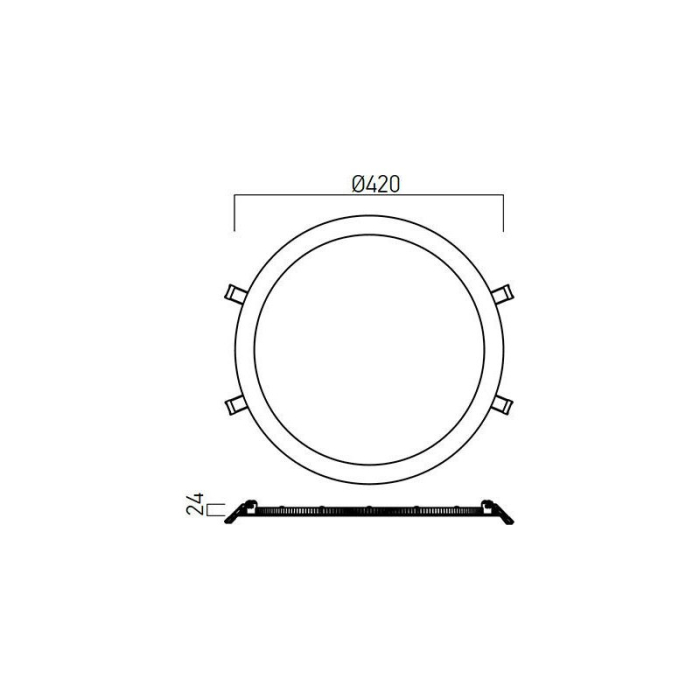 PANOU LED XFLAT INCASTRAT 40W 3000K 420MM ROTUND FTR420WW ALB MAT ARELUX [4]