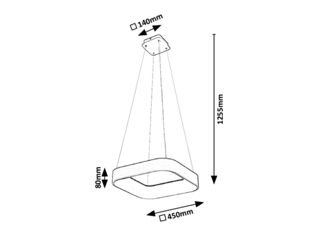 PENDUL ADELINE LED 1X28W GRI PATRAT [2]
