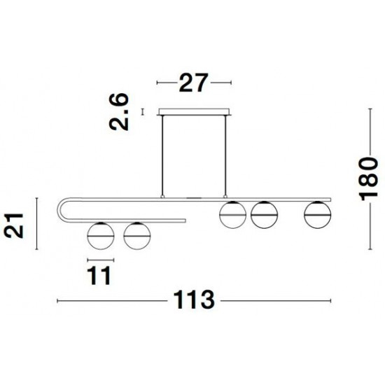 PENDUL CANTONA 5X5W G9 LC AUR [3]
