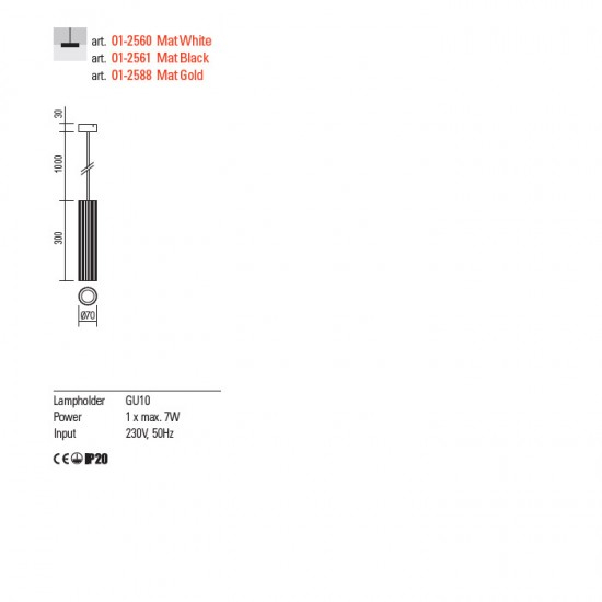 PENDUL DELPHI AURIU 1XGU10 50W H300 [2]