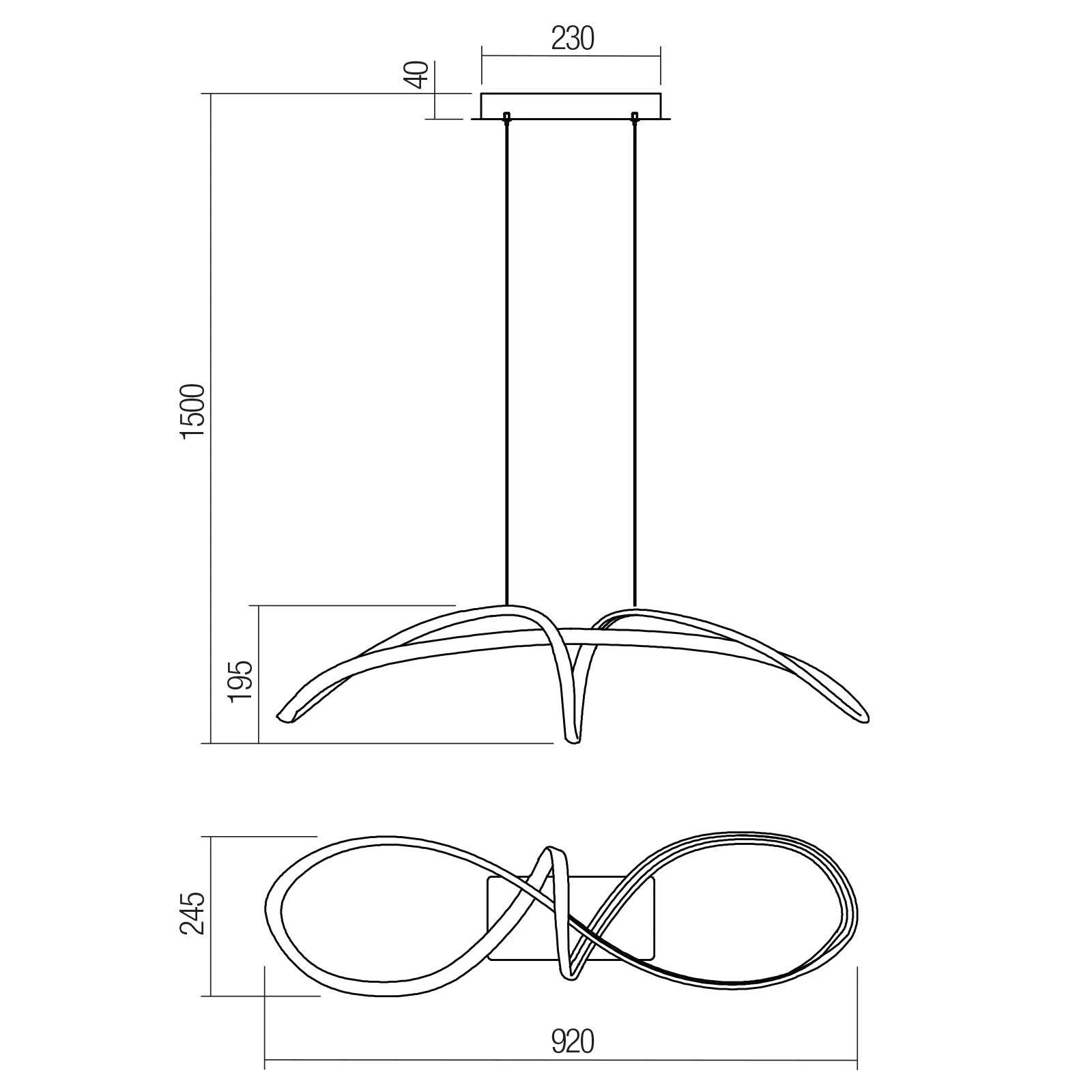 PENDUL LED LAMON 01-2453 1X55W LN ALB [2]