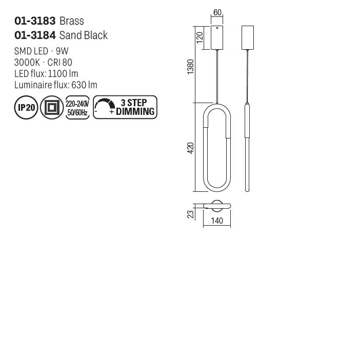 PENDUL LED LATIUM 9W LC [3]