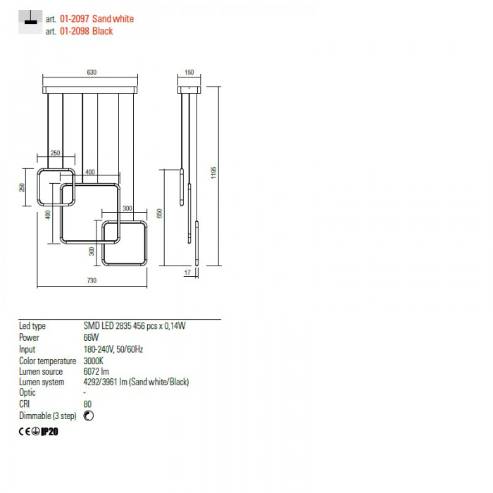 PENDUL LED THAI ALB 1X58W LC [2]