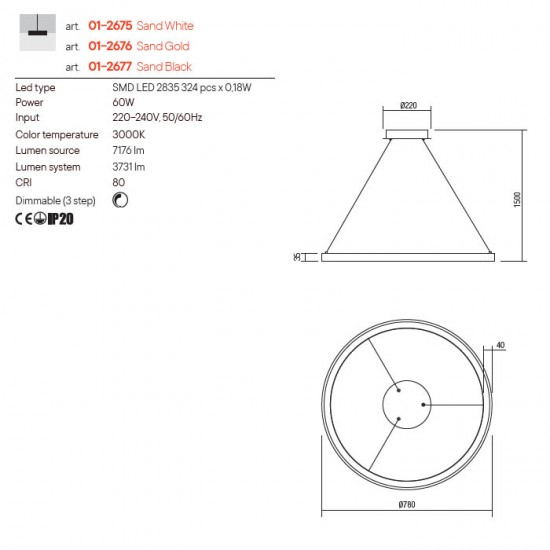 PENDUL MADISON NEGRU CUPRU AURIU CROM MARO 1X38W  2176LM [2]