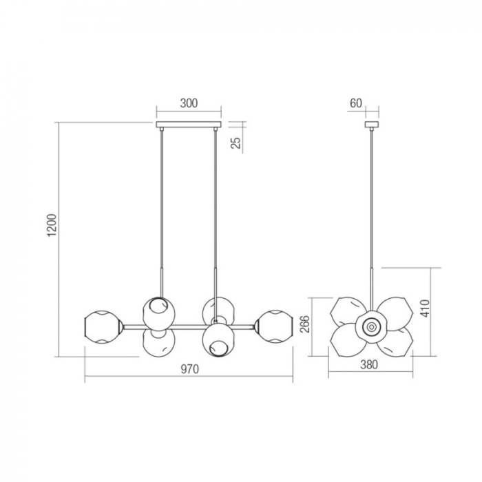 PENDUL PIERCE 6X42W E27 AUR MAT [2]