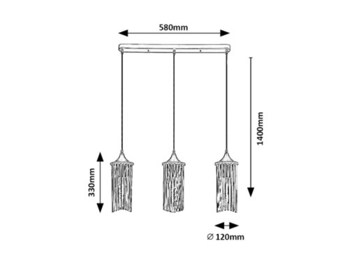 PENDUL ROXAS 3XE27 40W CUPRU / NEGRU [4]