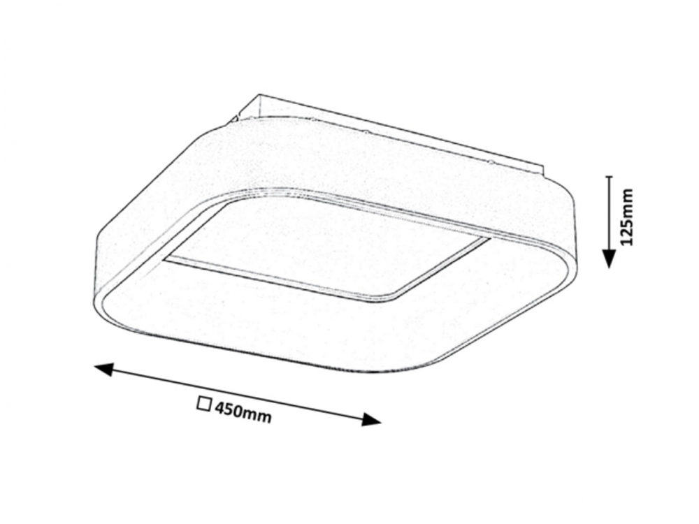 PLAFONIERA ADELINE LED 1X28W GRI PATRATA [3]
