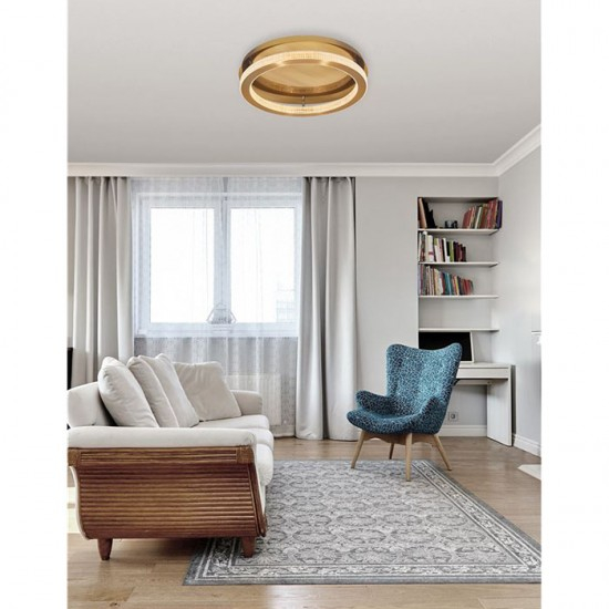 Plafoniera Fiore, auriu, LED, 40W, 2139 lumeni, alb cald 3000K, D40cm [3]