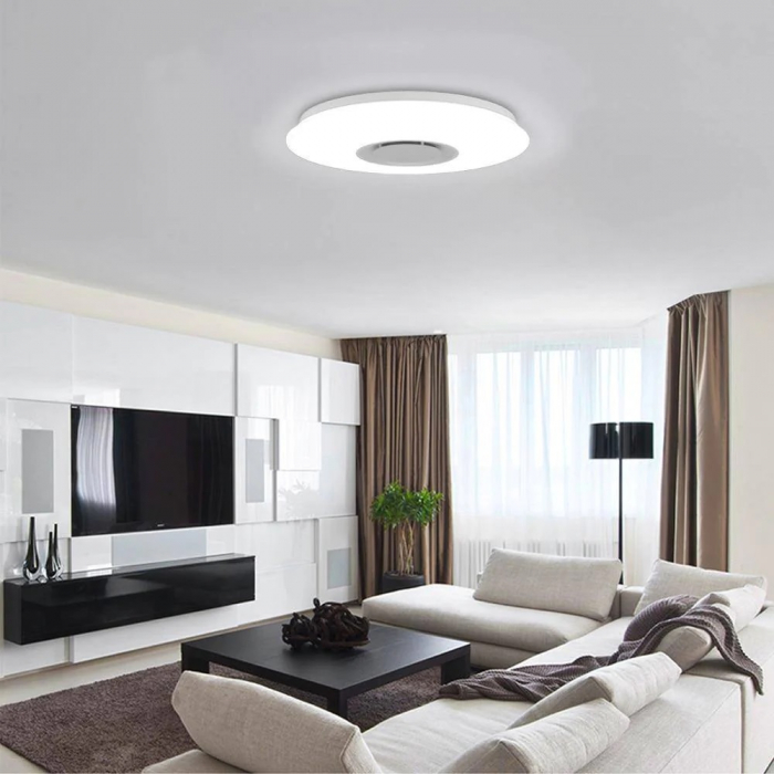 Plafoniera led conectare wi-fi muzica, reglare culori cu telecomanda, conectare telefon [2]