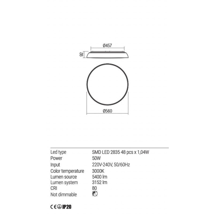 PLAFONIERA LED ERIE ALB 1X50W [2]