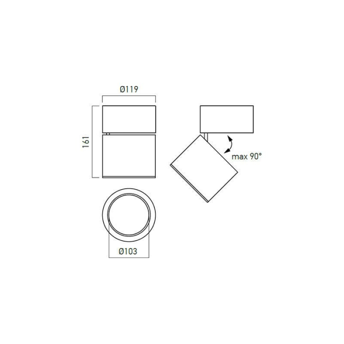 PLAFONIERA LED XANGLE ORIENTABILA AR111 IP20 ALB MAT ARELUX [3]